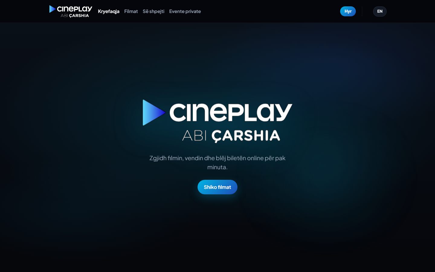 Cineplay landing page