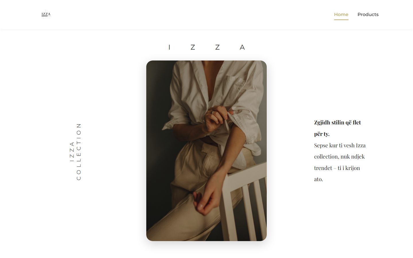 Izza Collection landing page